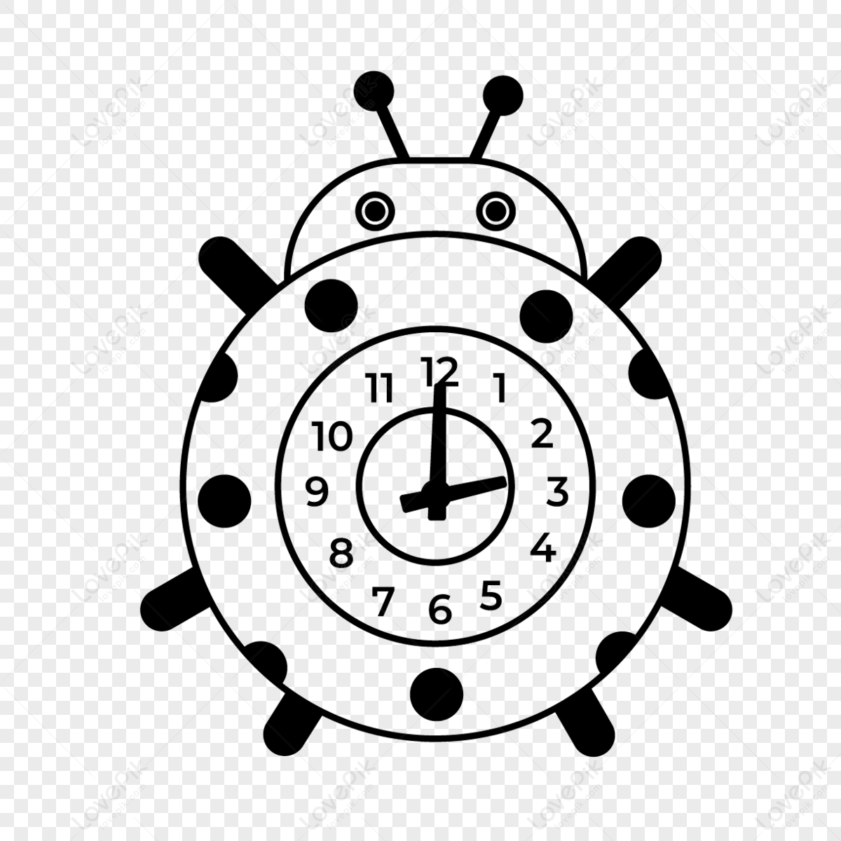 Hand drawn cute alarm clock. Doodle sketch style. Drawing line simple alarm  with face icon. Isolated vector illustration. Stock Vector | Adobe Stock