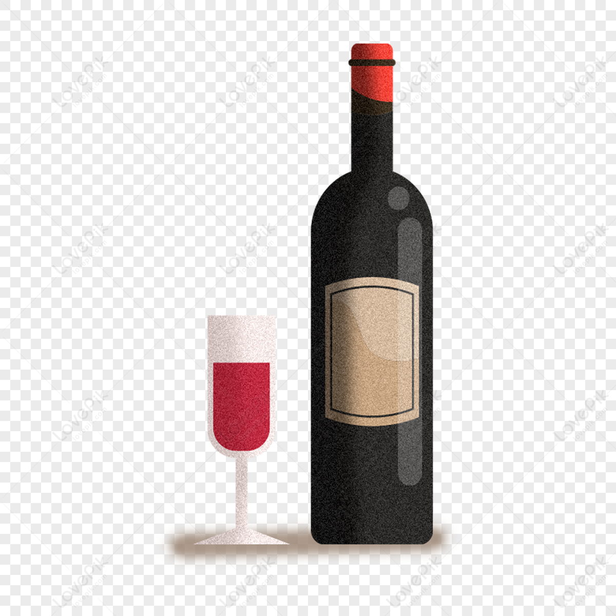 Labeled Red Wine And Wine Glasses,illustration,vine PNG Transparent ...