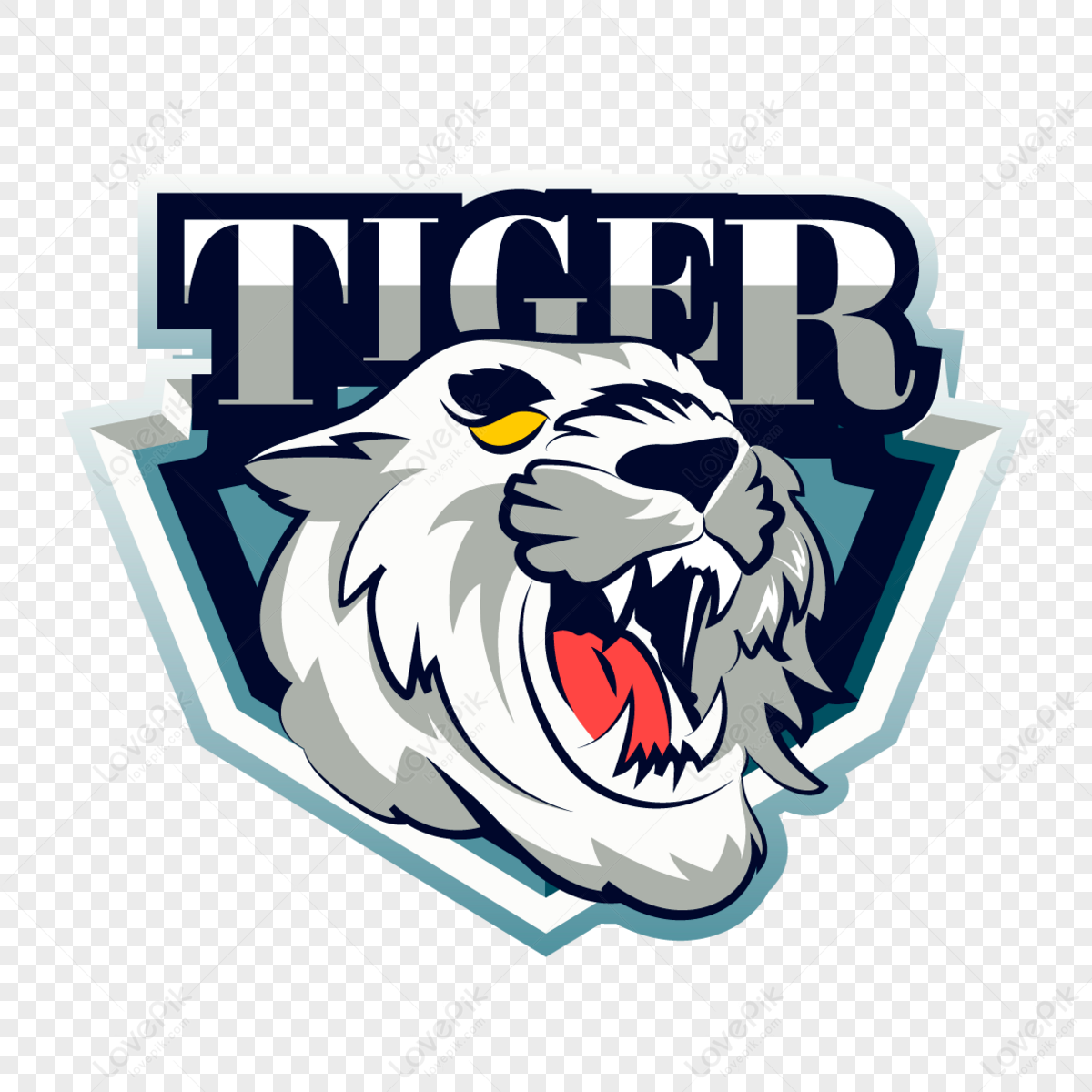 cool animal gaming logo design tiger