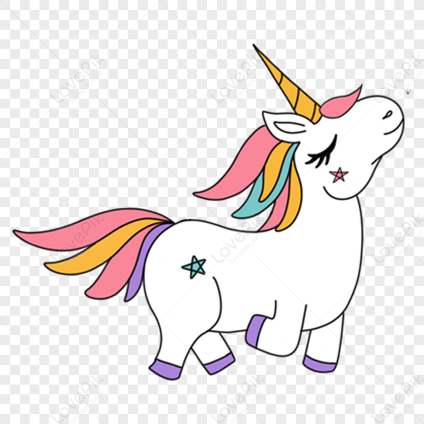 Unicorn With Stars On White Butt,mythical,cute PNG Free Download And ...