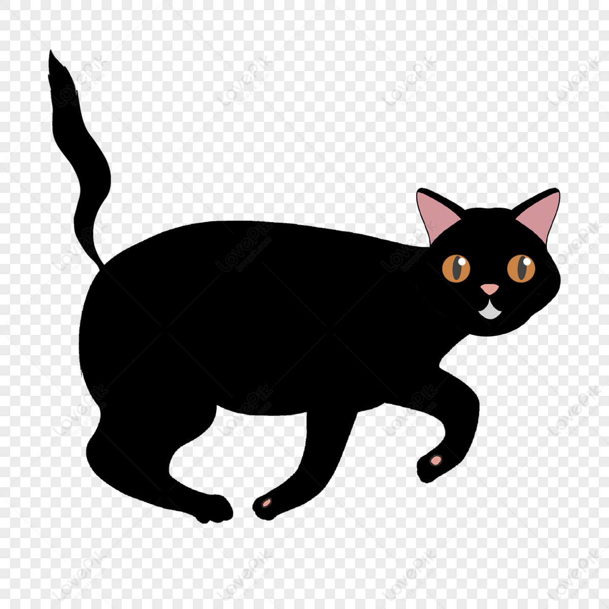 Walking Beating Black Cat Clipart,black Cats,cat Walks,national Black ...