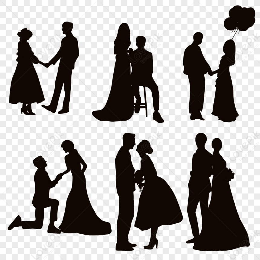 Photo de Mariage Romantique Silhouette Mariage Clipart clipart