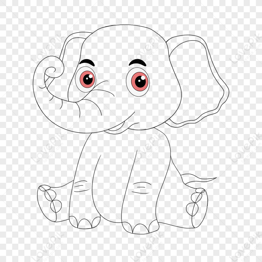 Weird Elephant Clipart Black And White,eccentric,elephant Sketch PNG ...