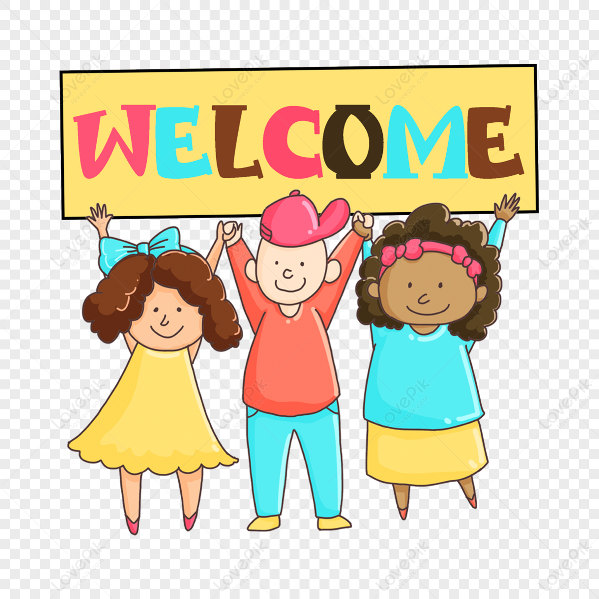 Welcome Clipart Colorful Letters,welcome Lettering,child,person PNG ...