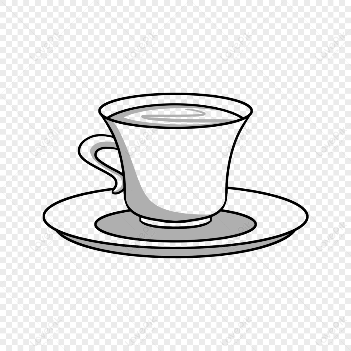 tazza clipart in bianco e nero