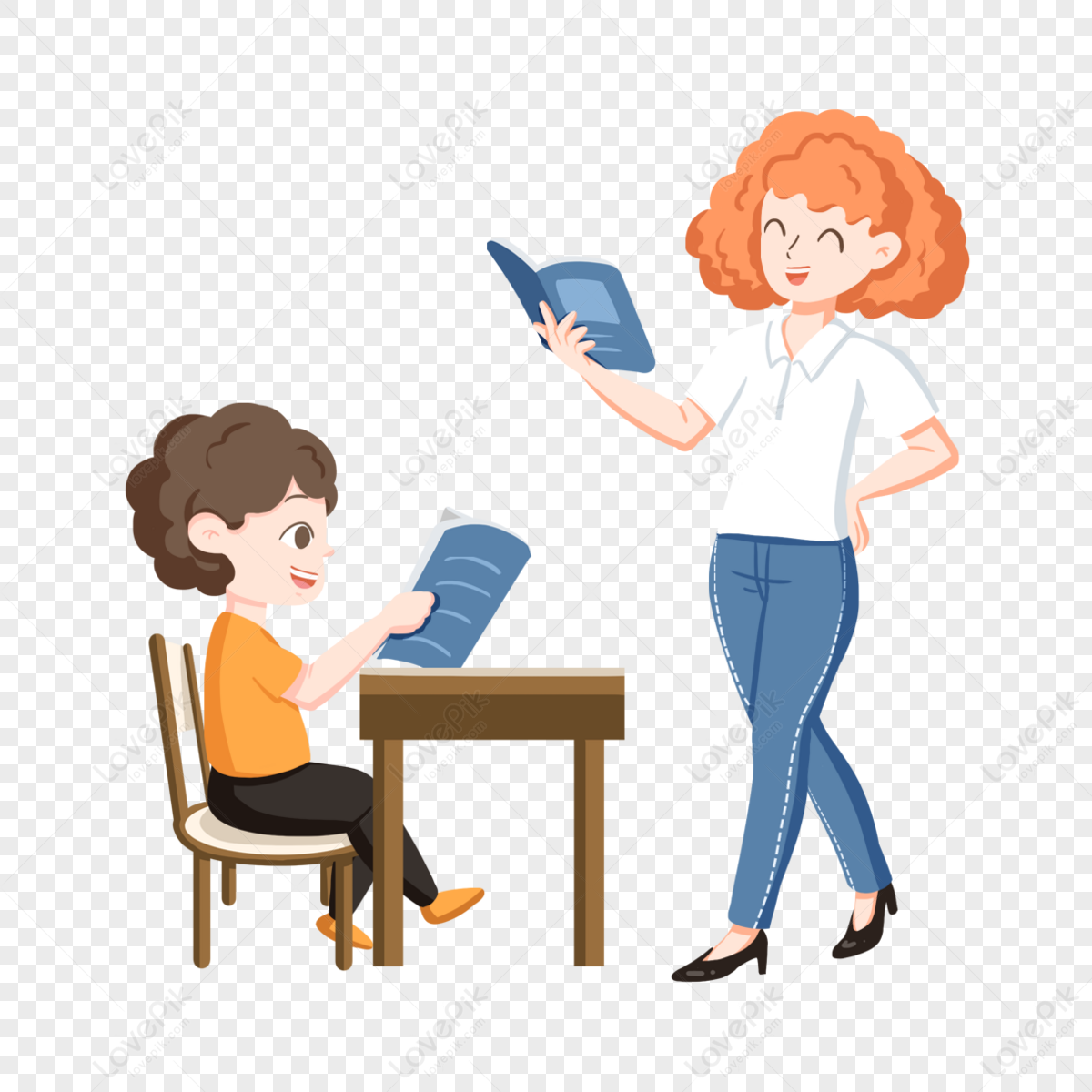 Cartoon Teacher Clipart PNG Images With Transparent Background | Free ...