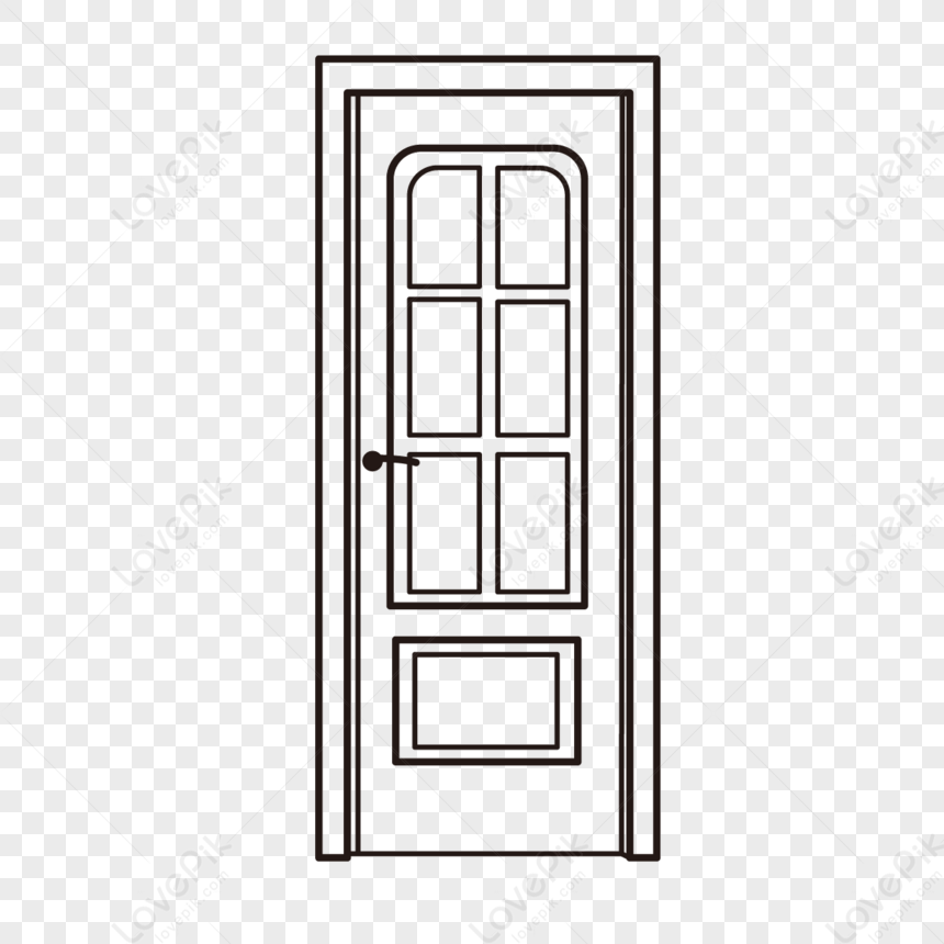 Photo de Ferm A Porte Lineart Porte Noir Blanc Clipart