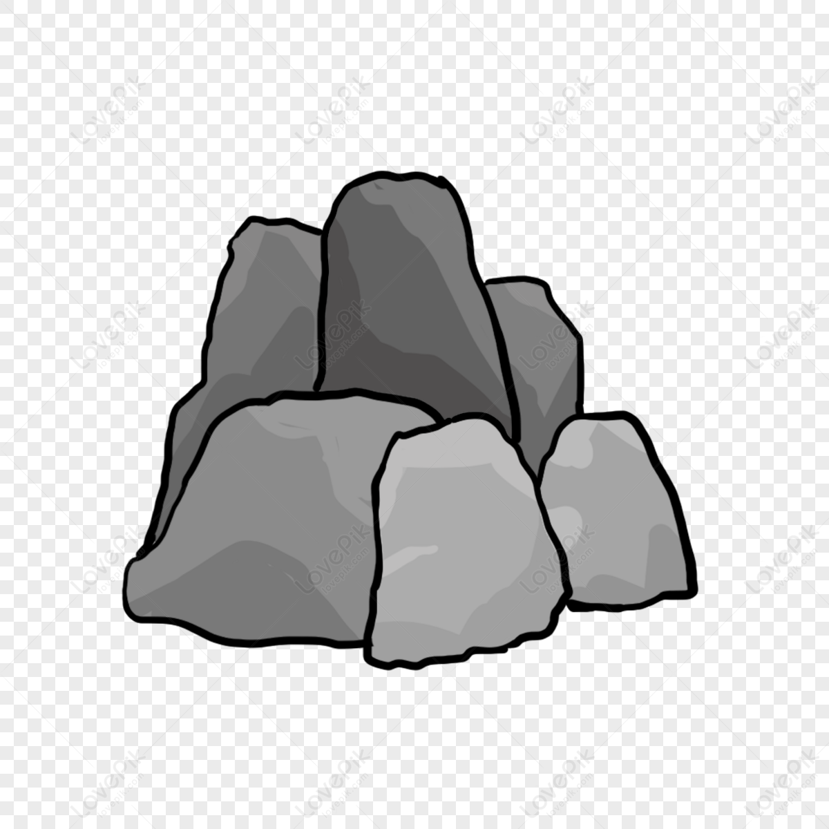 Flat Gray Black Rock Clip Art,hard,black Rocks PNG Free Download And ...