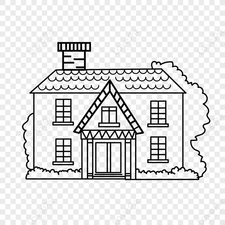 Photo de Maison Noir Et Blanc Clipart maison loge brouillon de