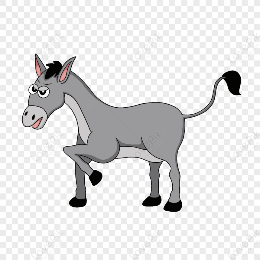 Little Donkey Furious Clip Art,animal,gray,cartoon PNG Free Download ...