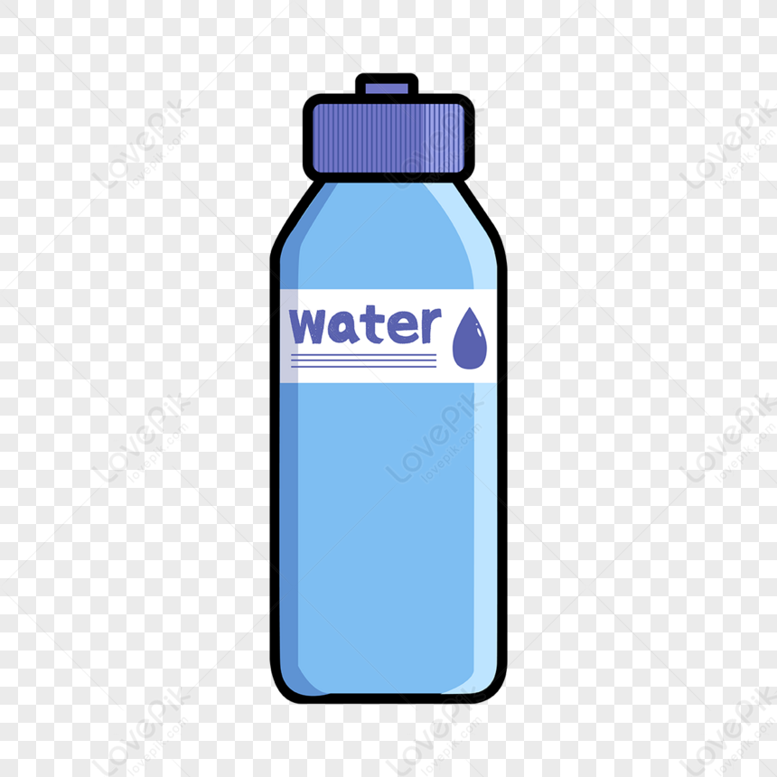 One Blue Water Bottle Clipart,glass,banner,clean Free PNG And Clipart ...