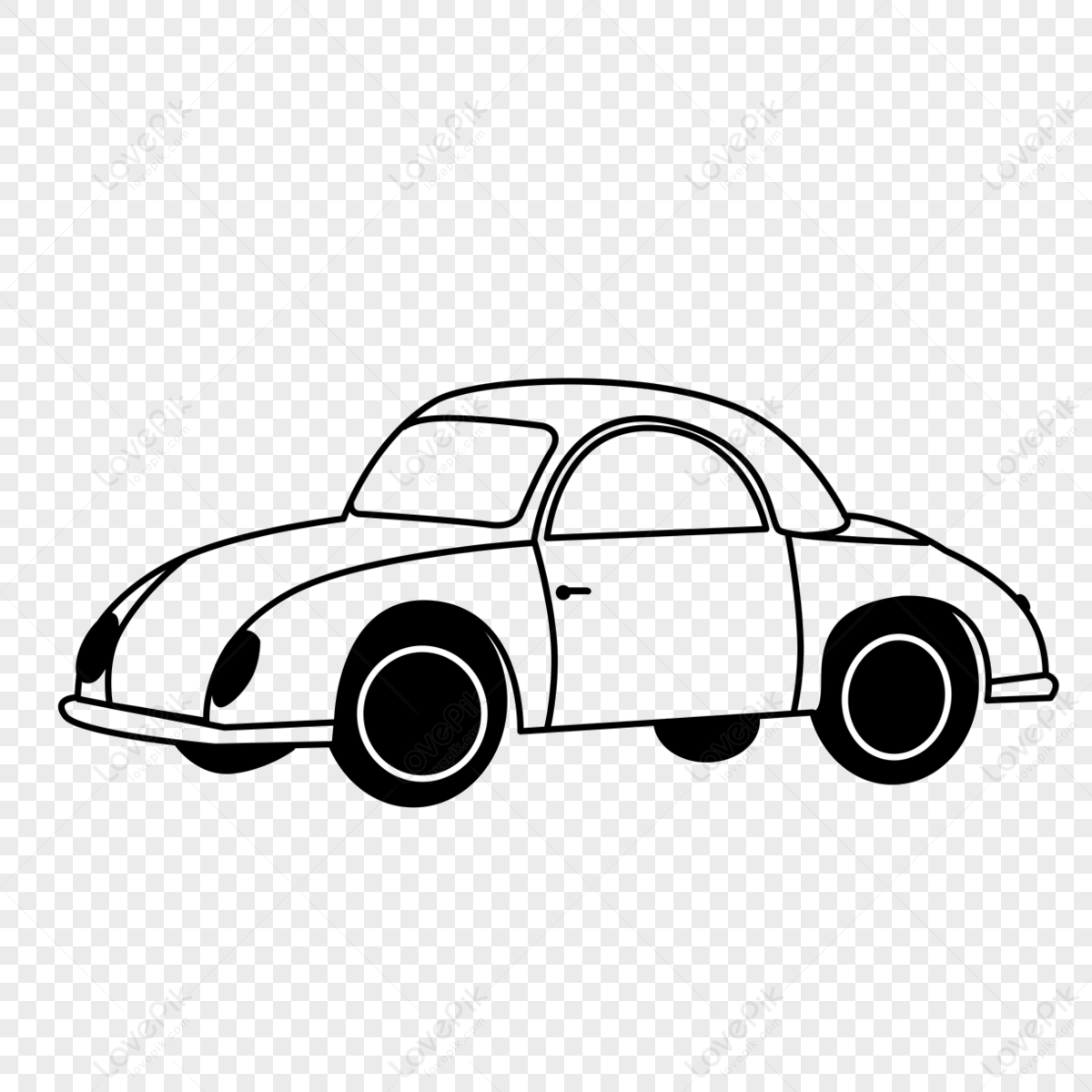 Hatchback car outline drawing, concept lineart. Automobile transport  illustration side view, vector isolated Stock Vector Image & Art - Alamy