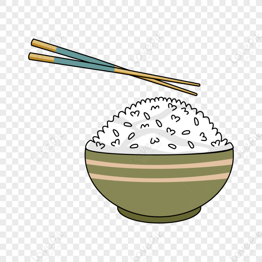 A Full Bowl Of Rice Clipart,green Bowl,chopsticks PNG Picture And ...