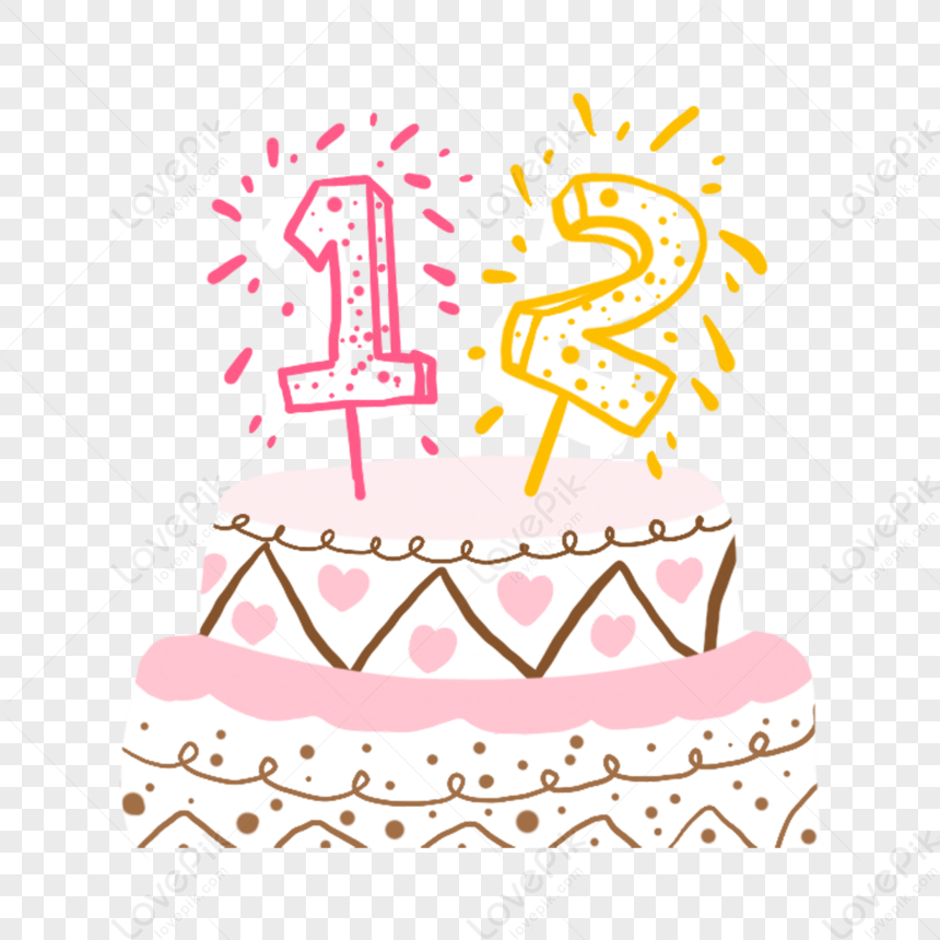 Torta Compleanno 2 Anni Vettoriali, Illustrazioni e Clipart