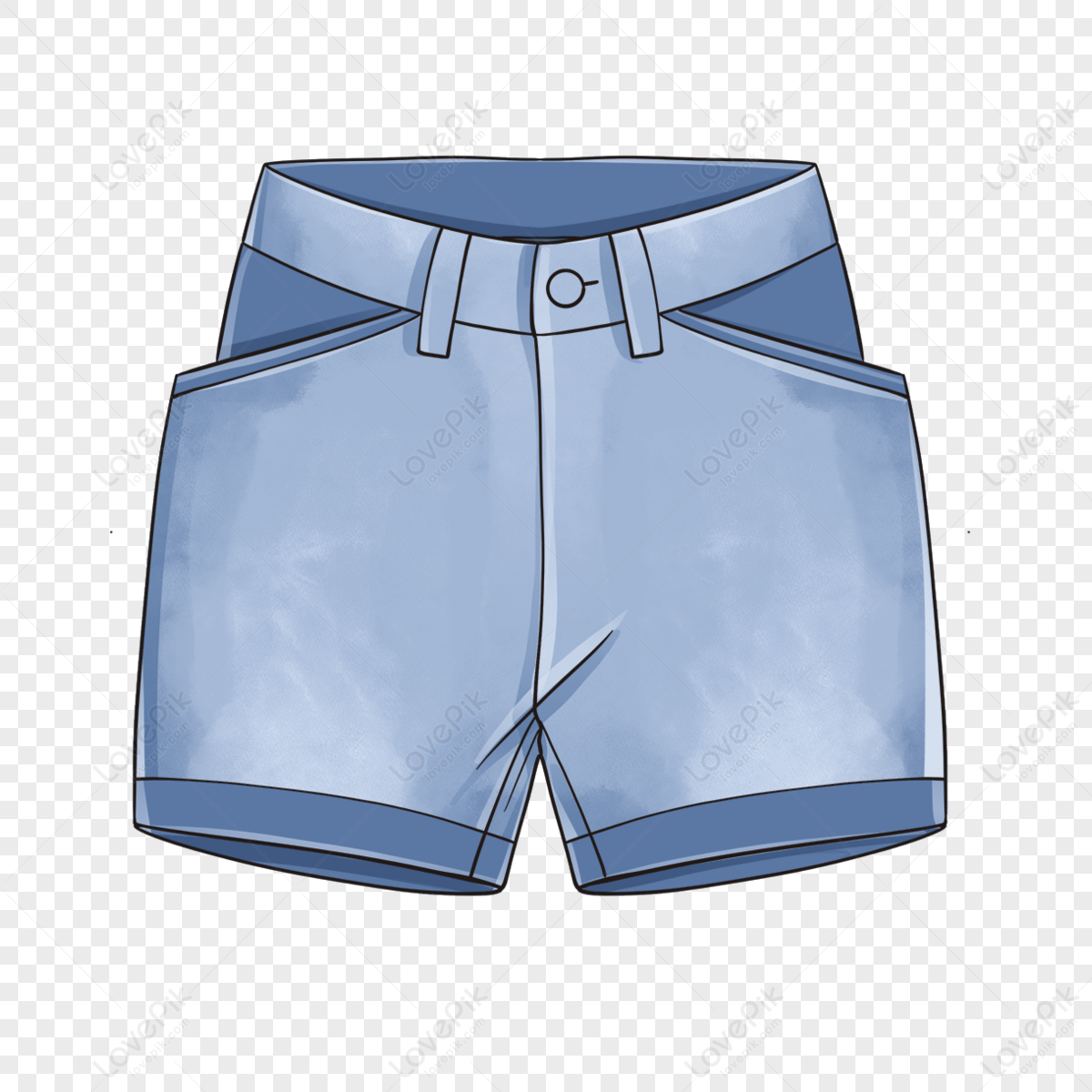 Blue denim shorts with leather belt and back zipper pocket png download -  1848*1804 - Free Transparent Blue Jean Shorts png Download. - CleanPNG /  KissPNG