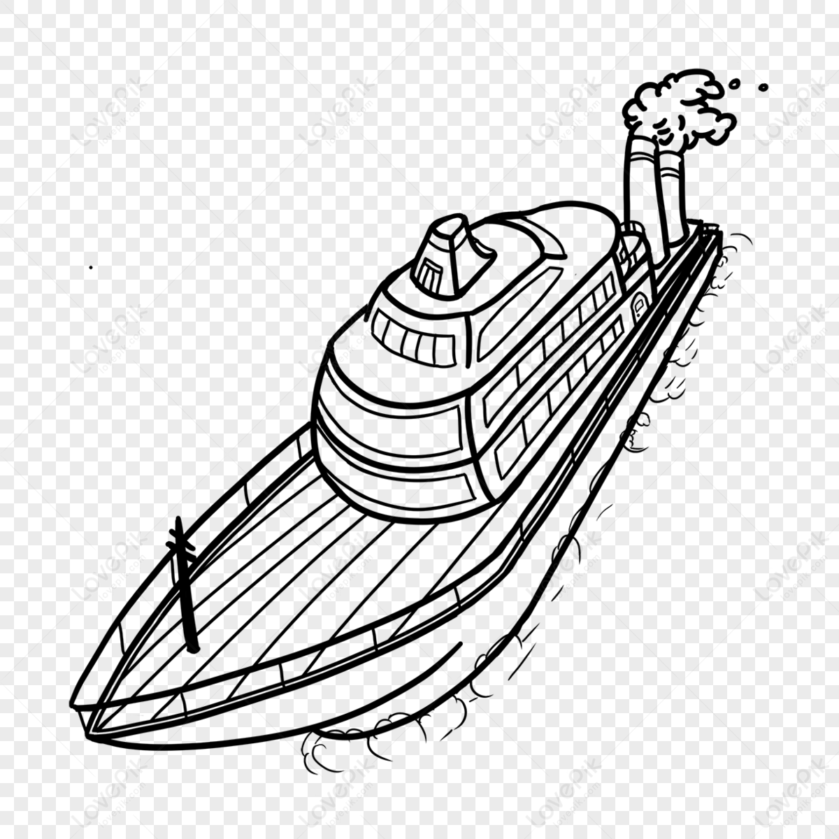 Bright And Colorful Boat Clipart Black And White,boat Sketch,bright 