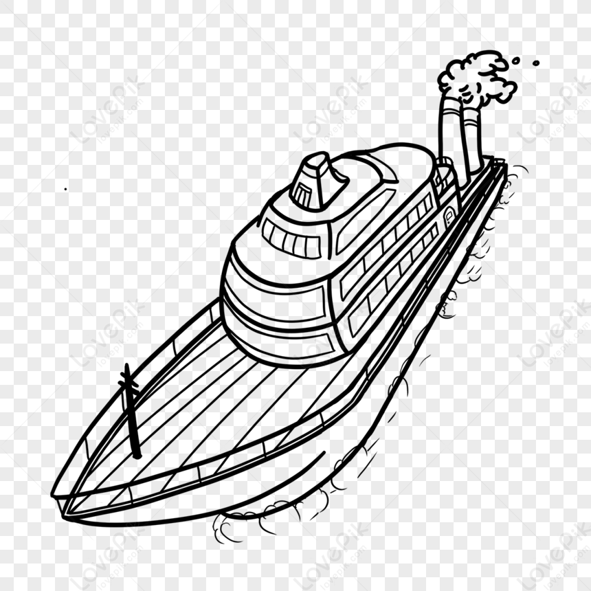 Photo de Clipart Bateau Lumineux Et Color En Noir Et Blanc