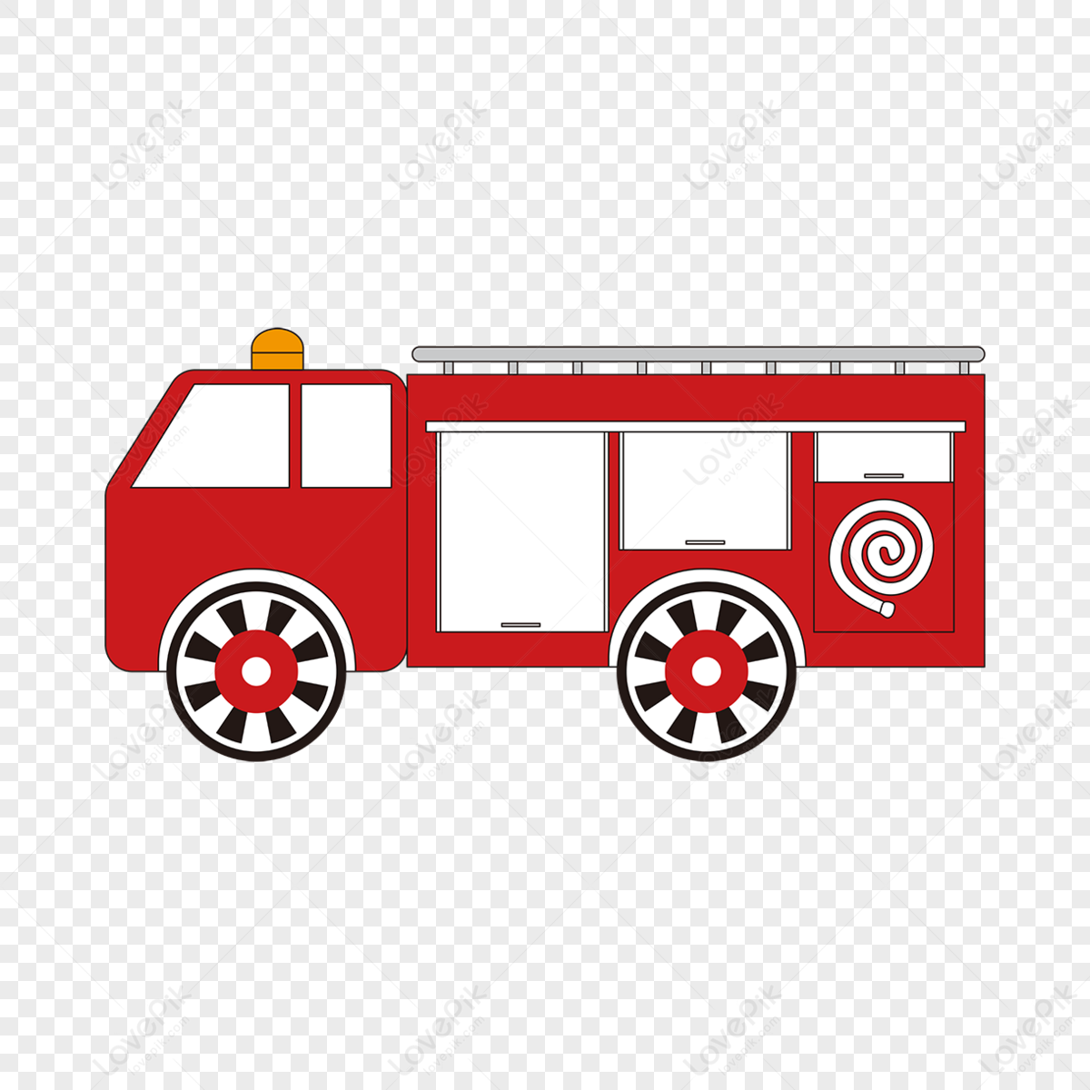 Cartoon Car Material Red Fire Fighting Truck Clipart,fire Engine,fire ...