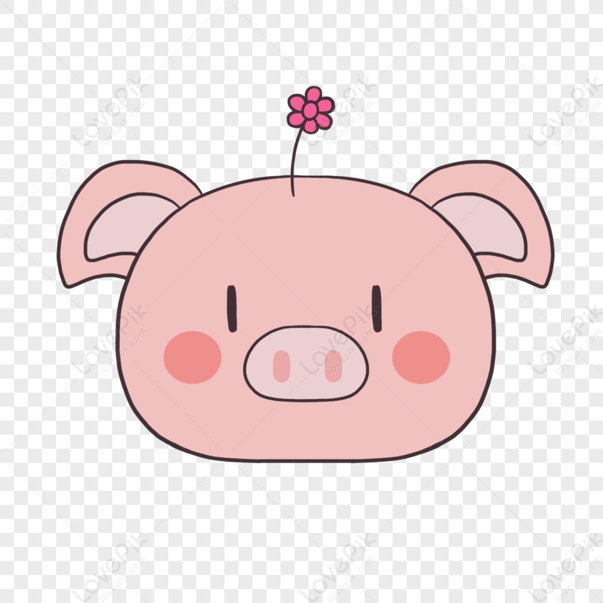 Cartoon Cute Pig Face Clipart,flowers,plump,flower Free PNG And Clipart ...