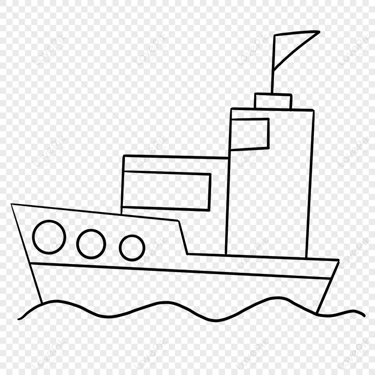 Cartoon Ship Clipart Black And White,water Boat,water Png Transparent 