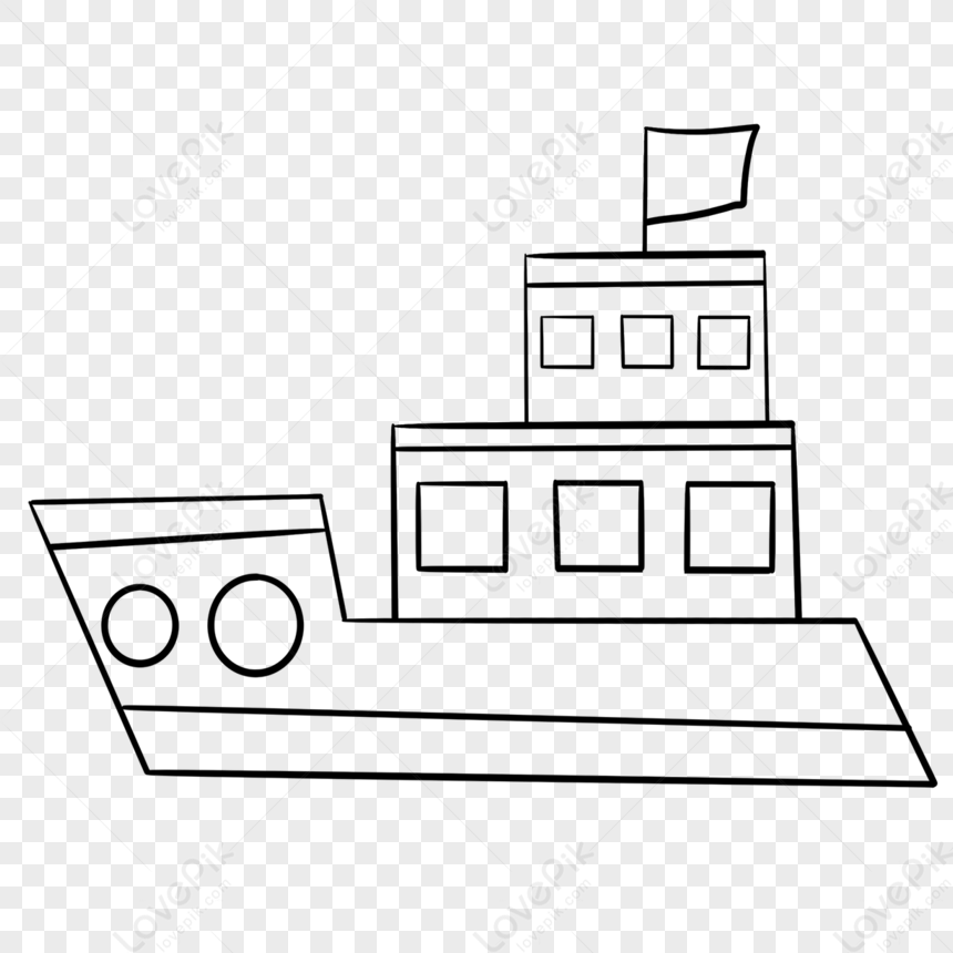 Cartoon Small Sailing Boat Clipart Black And White,ferry,sailboat PNG ...