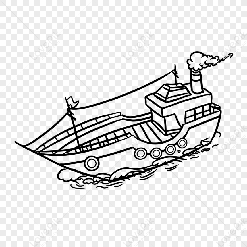 Cool Ship Clipart Black And White,ship Sketch,ferry PNG Picture And ...