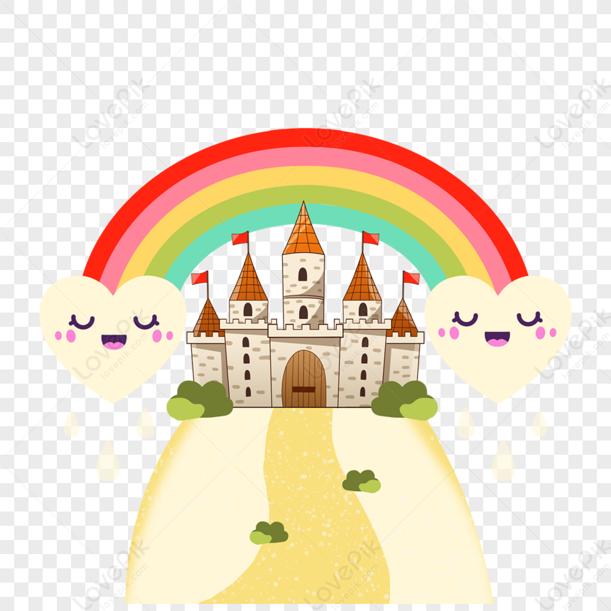 Cute Cartoon Rainbow Castle,color PNG Transparent Background And ...