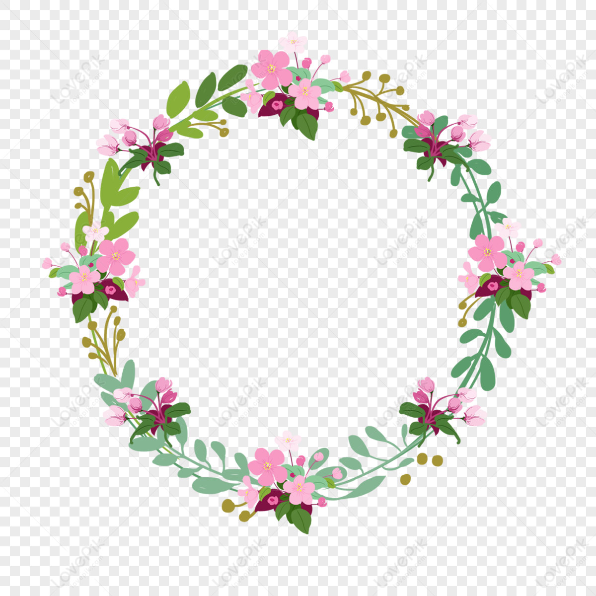 Cherry Blossom Wreath PNG Images With Transparent Background | Free ...