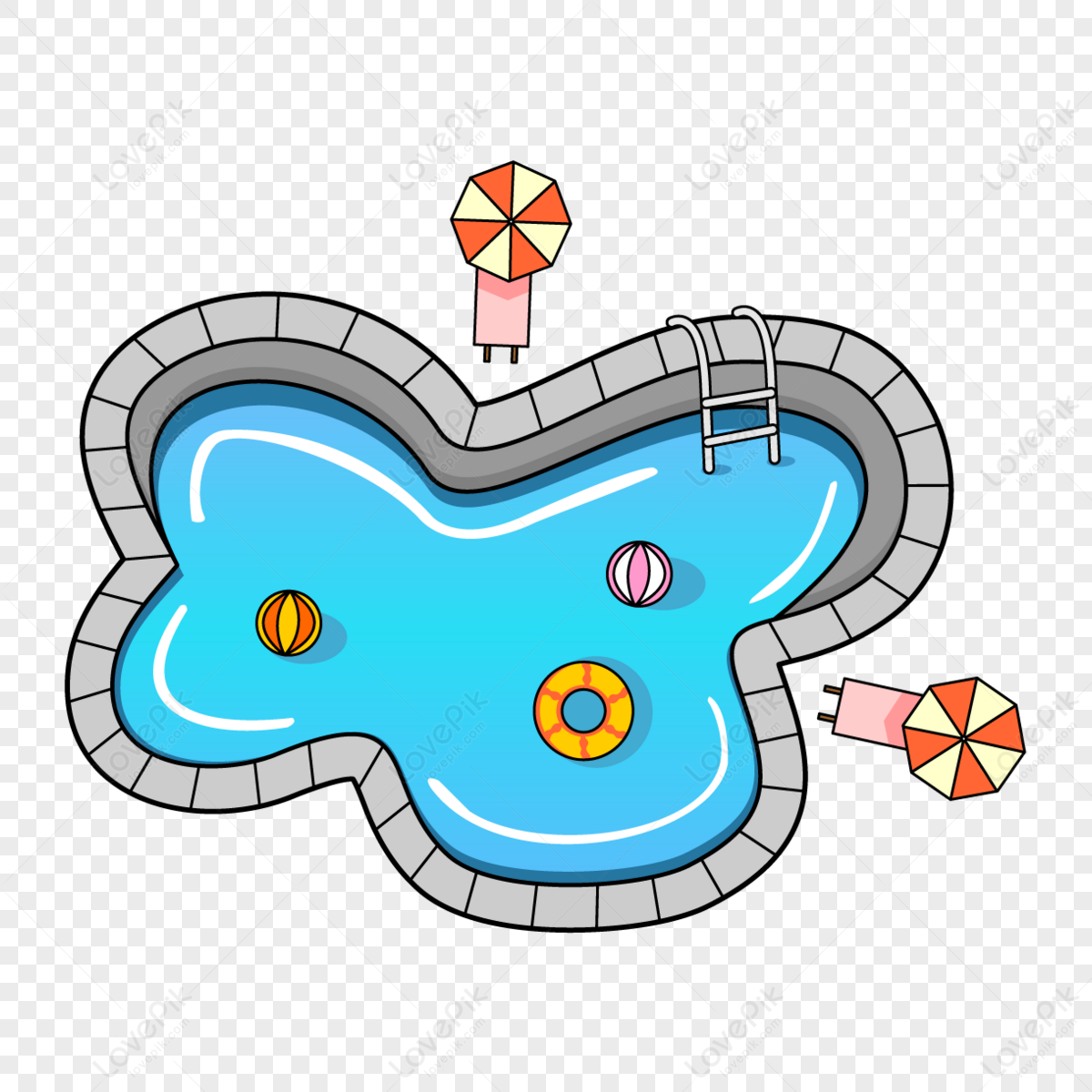 Flower Shaped Swimming Pool Clip Art,recliners,water PNG Transparent ...
