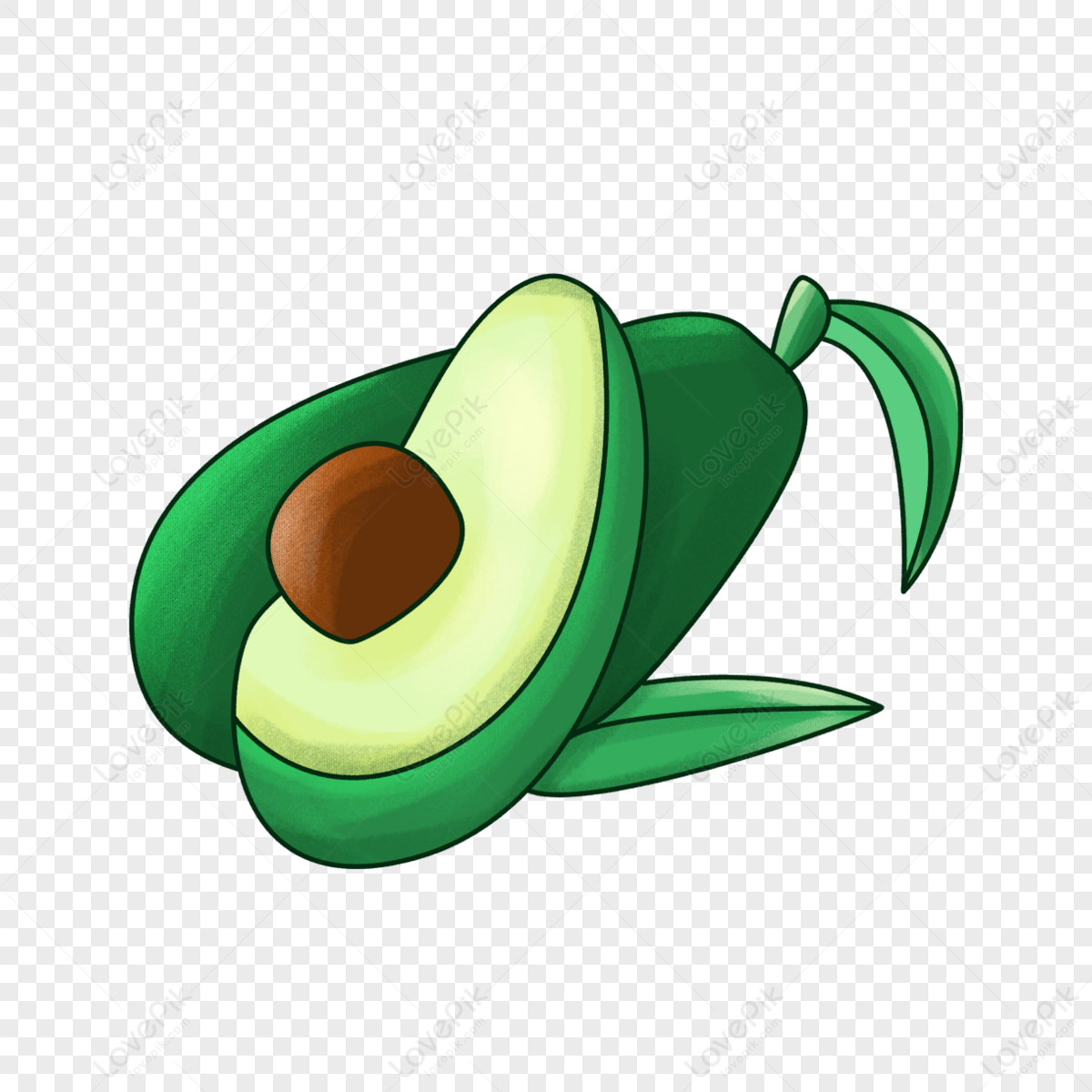 Avocado Fresco E Trasparente,carino PNG Immagine Gratis, Grafica download  su Lovepik