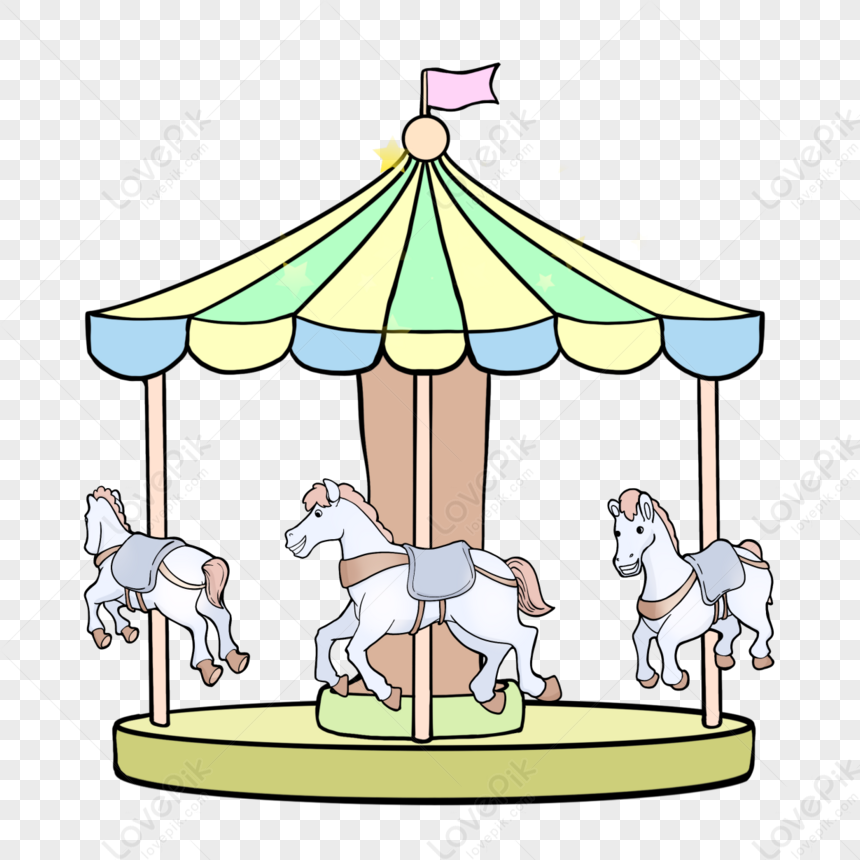 Funfair Project Carousel Clip Art,cartoon,merry-go-round,cartoon Style ...