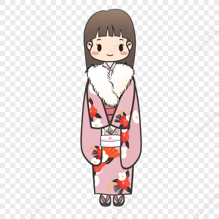 Japanese Style Cartoon Cute Long-haired Smiling Female,eyes,friends PNG ...