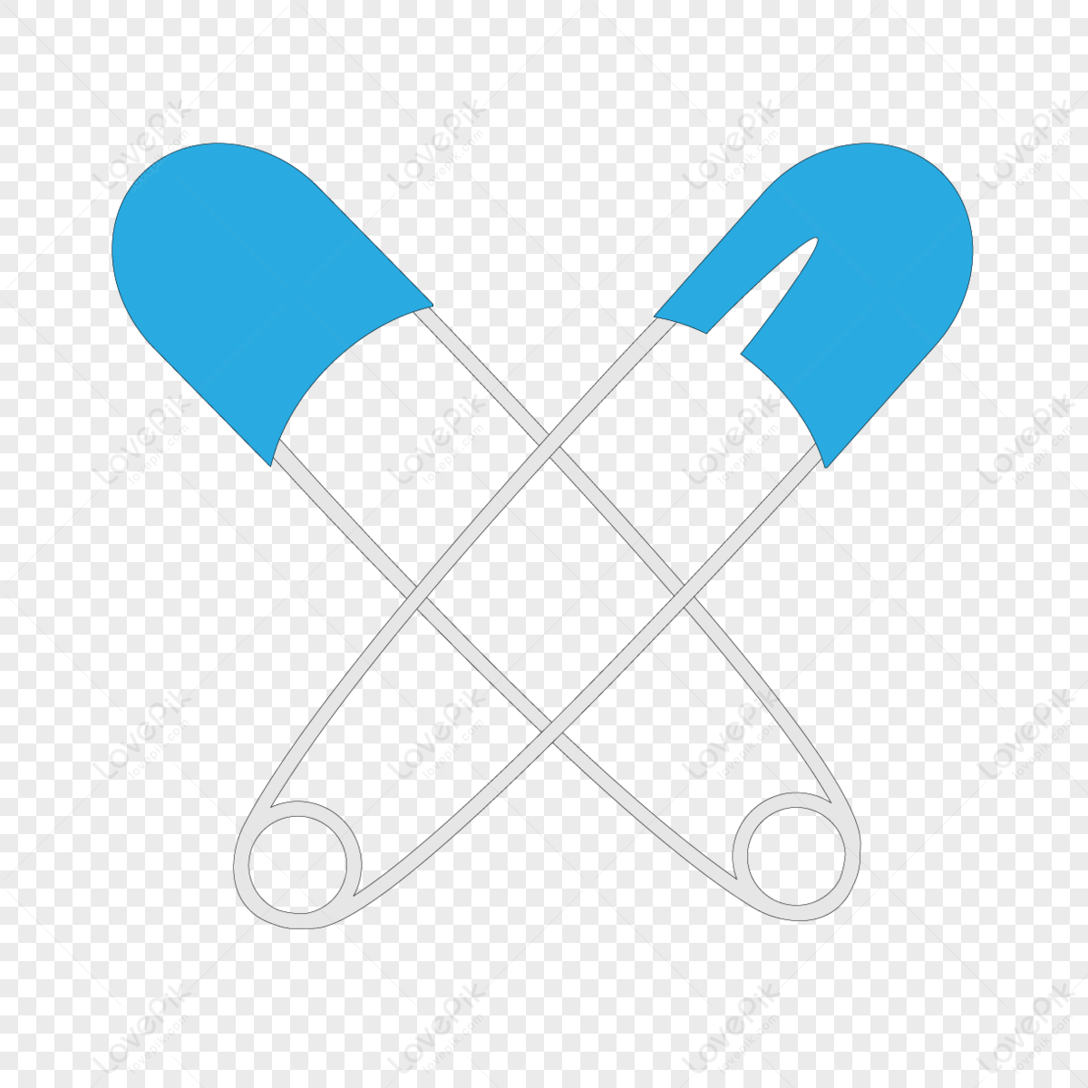 Light Blue Pin Clip Art,safety Pin,art Lights,fixed Pin Free PNG And ...