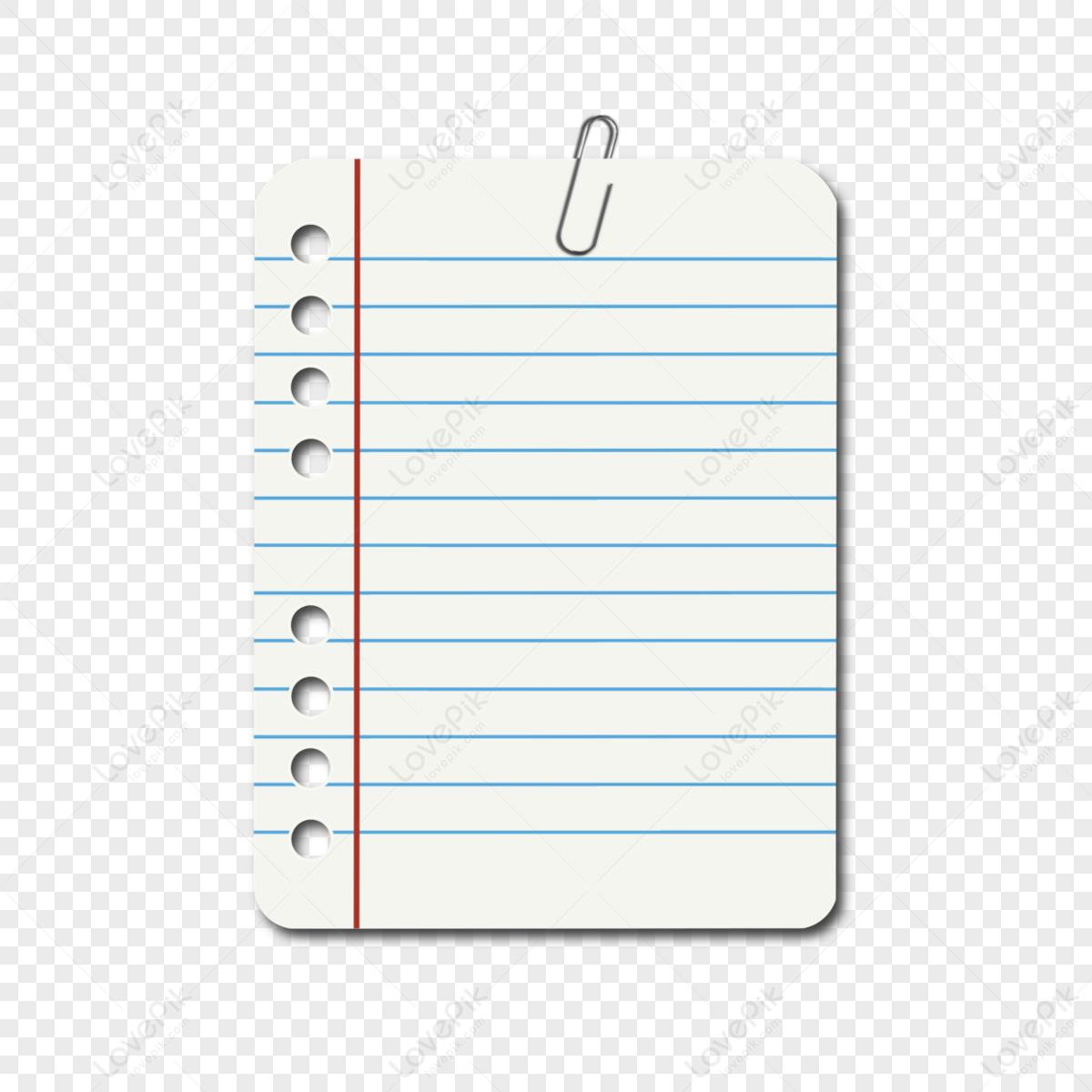 Blank Paper Notebook Paper Clip Template Stock Vector (Royalty