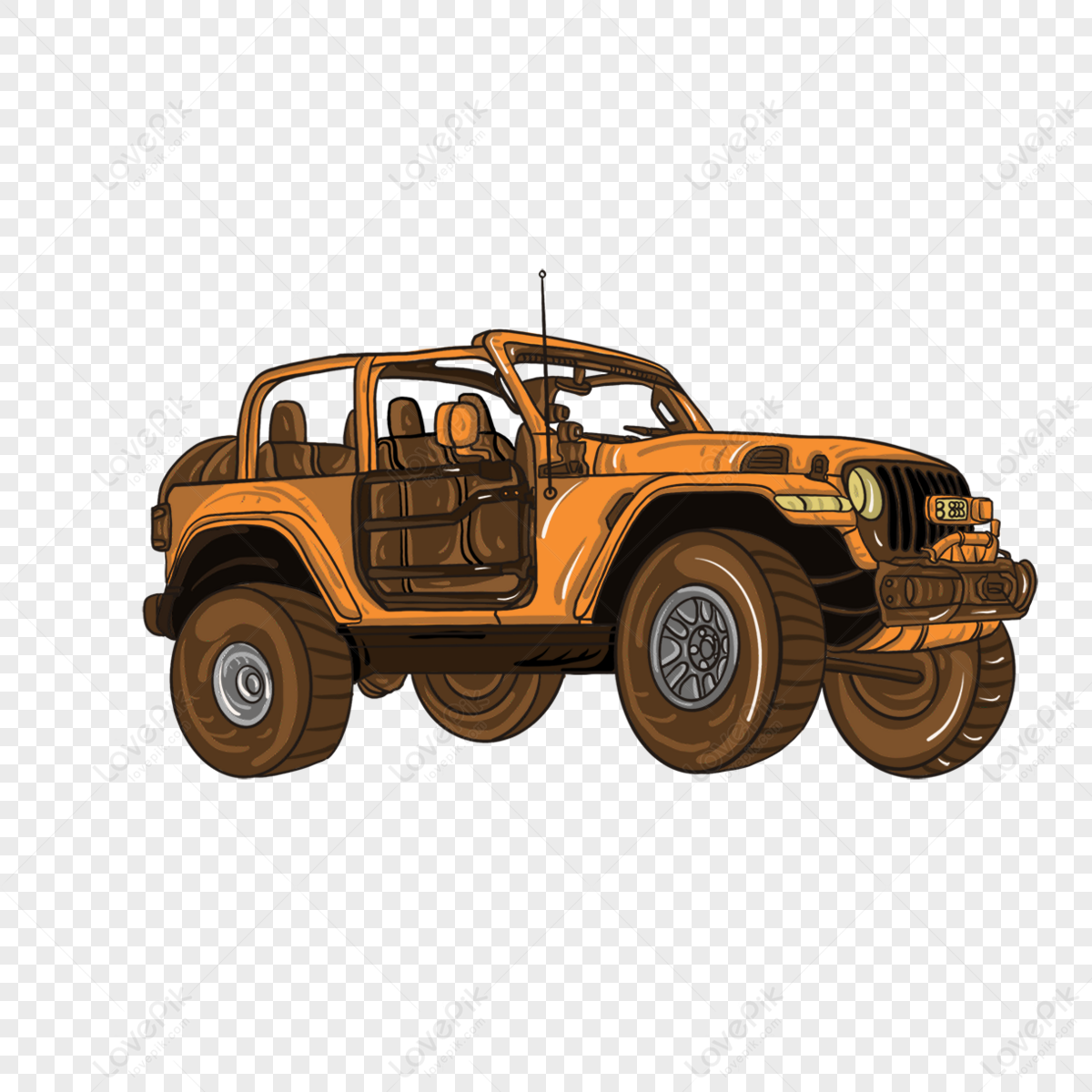 Orange Jeep clip art,side jeep,dashing jeep png hd transparent image