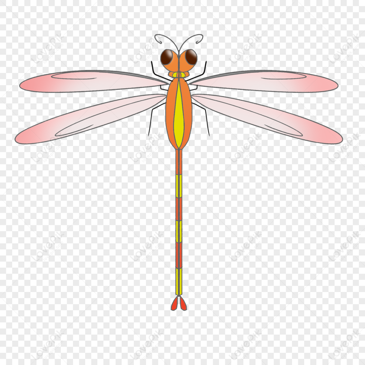 Orange Yellow Dragonfly Clip Art,dragonflies,translucent Wings PNG ...