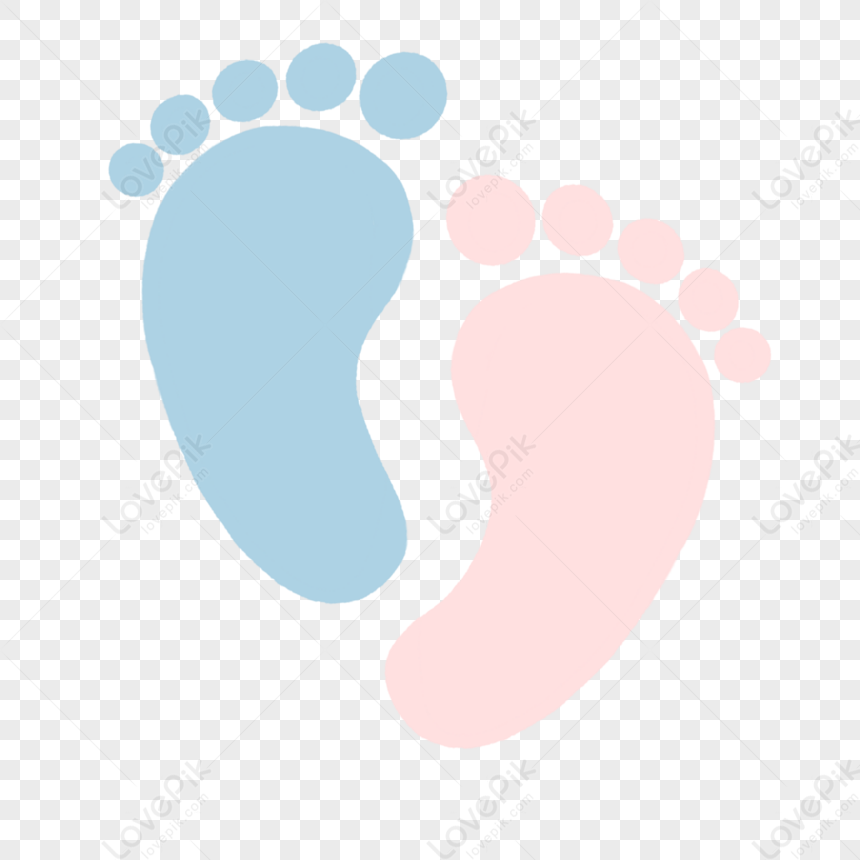 Pink Blue Baby Footprints Clip Art PNG Image And Clipart Image For Free ...