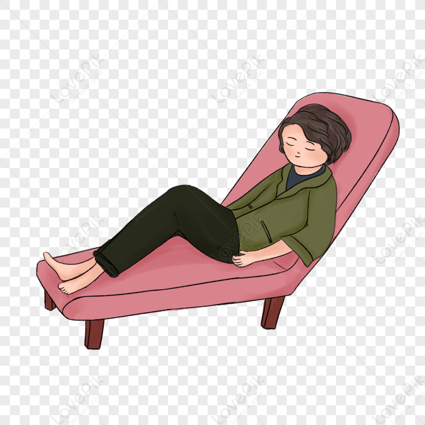 Pink Lounge Chair Laziness Clip Art,undisciplined,doze Off Png Image 