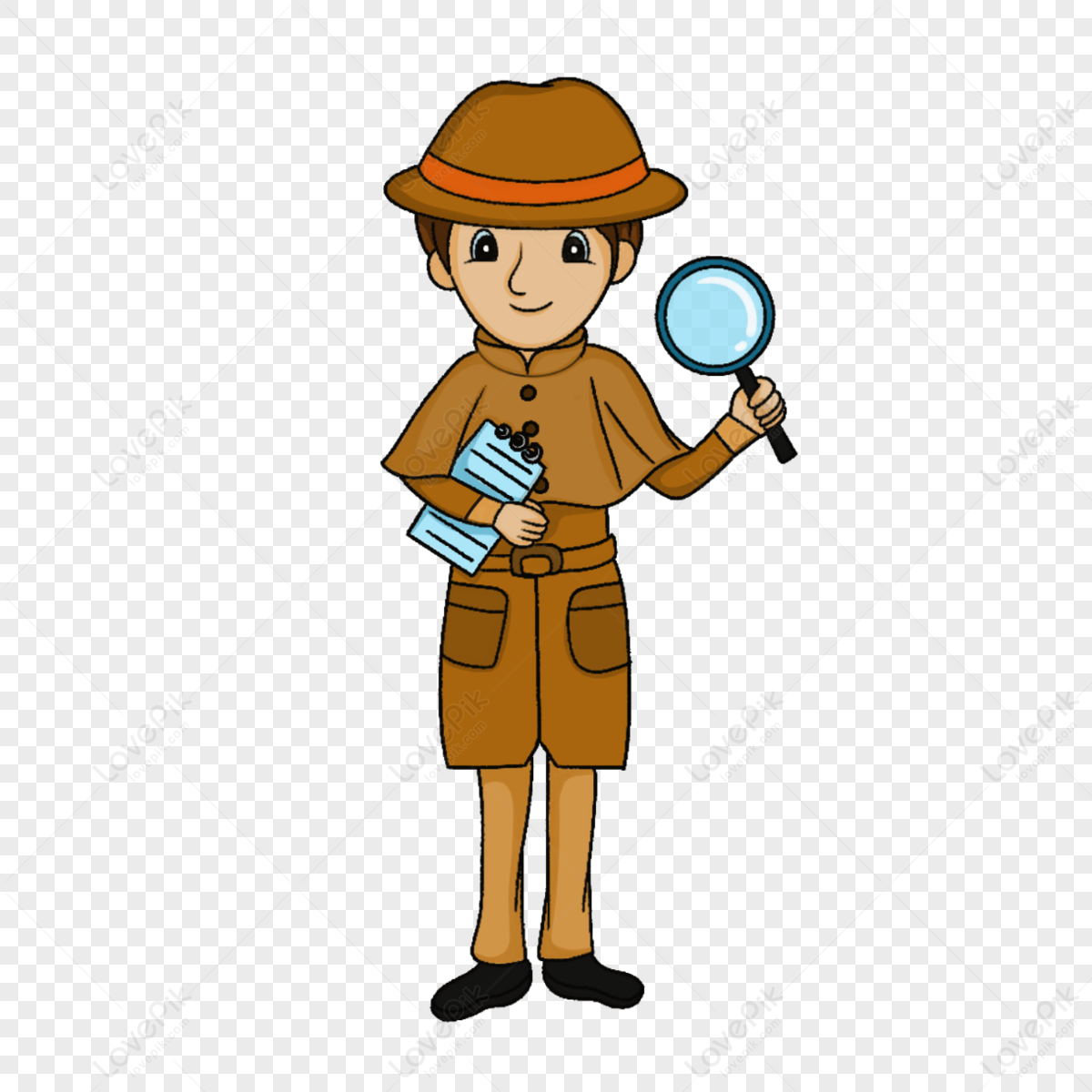 Quiet Detective Clip Art,magnifier,the Cartoon,coat PNG Image And ...