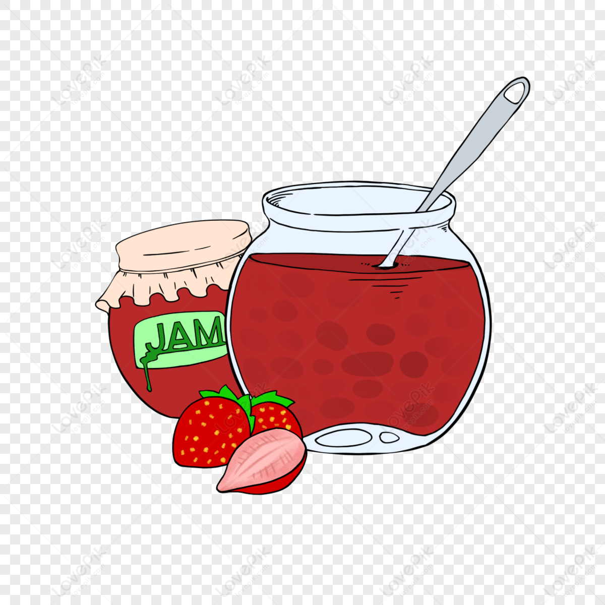 Strawberry Jam Clipart Cartoon Style Strawberry,strawberries PNG Image ...