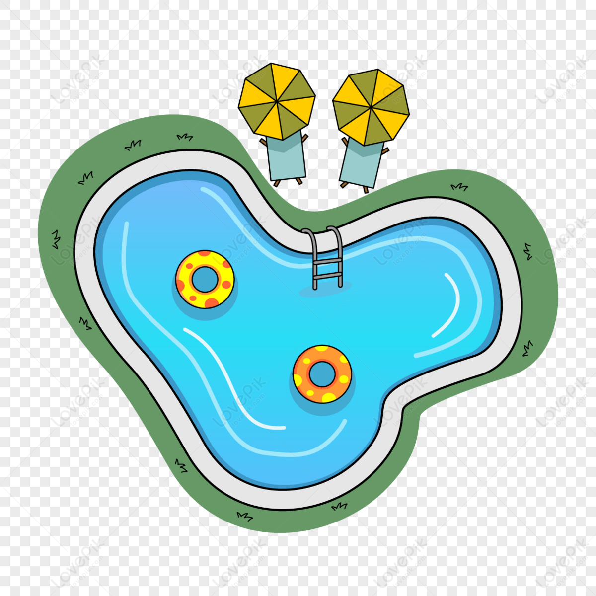 Swimming Pool In The Lawn Clipart,water,color Swimming Ring PNG Image ...