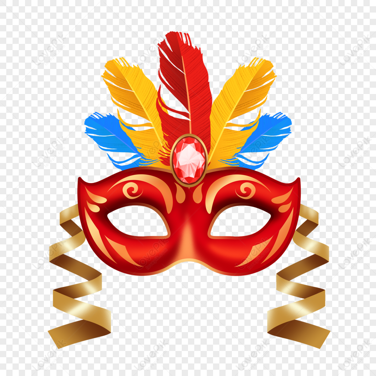Éléments De Ruban De Pièce D'or De Masque De Cadeau De Carnaval PNG ,  Carnaval, Pitre, Ruban De Couleur PNG et vecteur pour téléchargement gratuit
