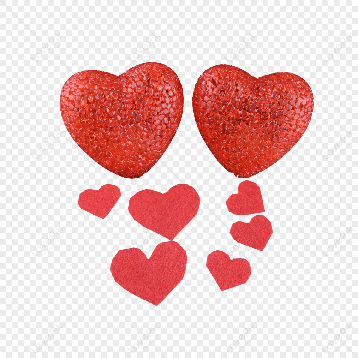 Seis corazones decoración vector de la imagen