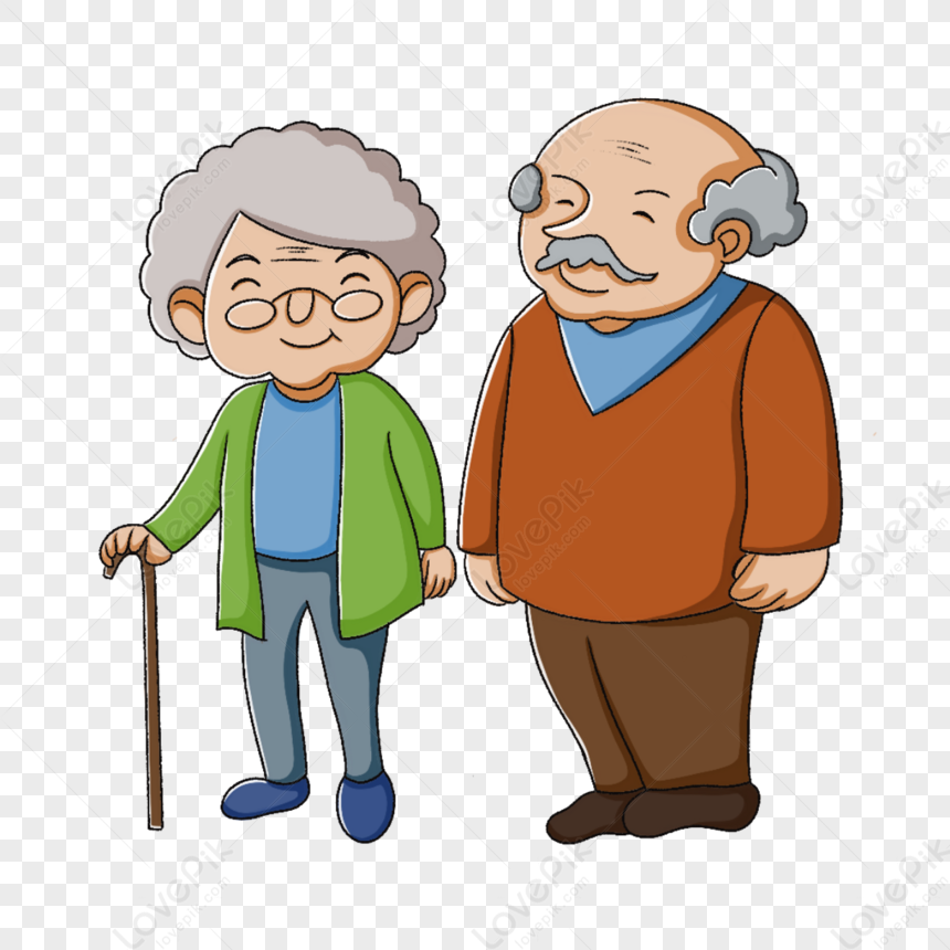 Two Smiling Elderly People Clipart,characters,cartoon,the Cartoon PNG ...