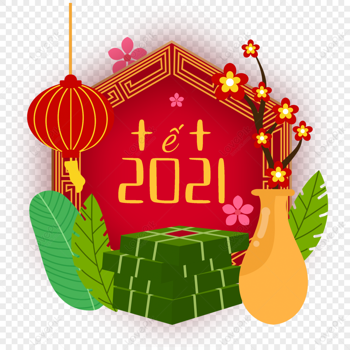 Vietnamese Spring Festival Border 2021 Food,animal,paper Free PNG And ...