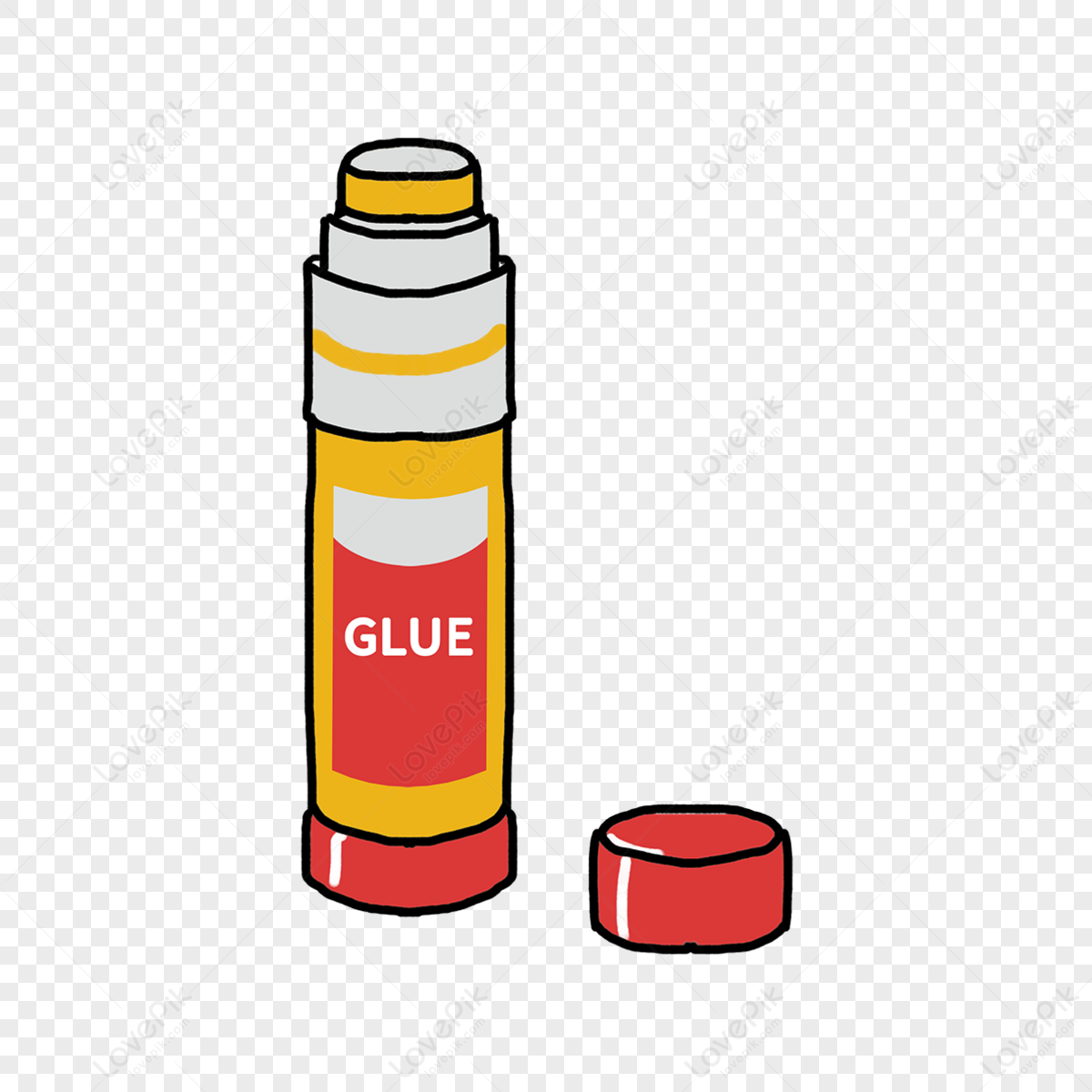 Glue Sticks Clipart Hd PNG, Yellow Cute Kitten Glue Stick Clipart, Glue  Stick Clipart, Cute, Kitten PNG Image For Free Download