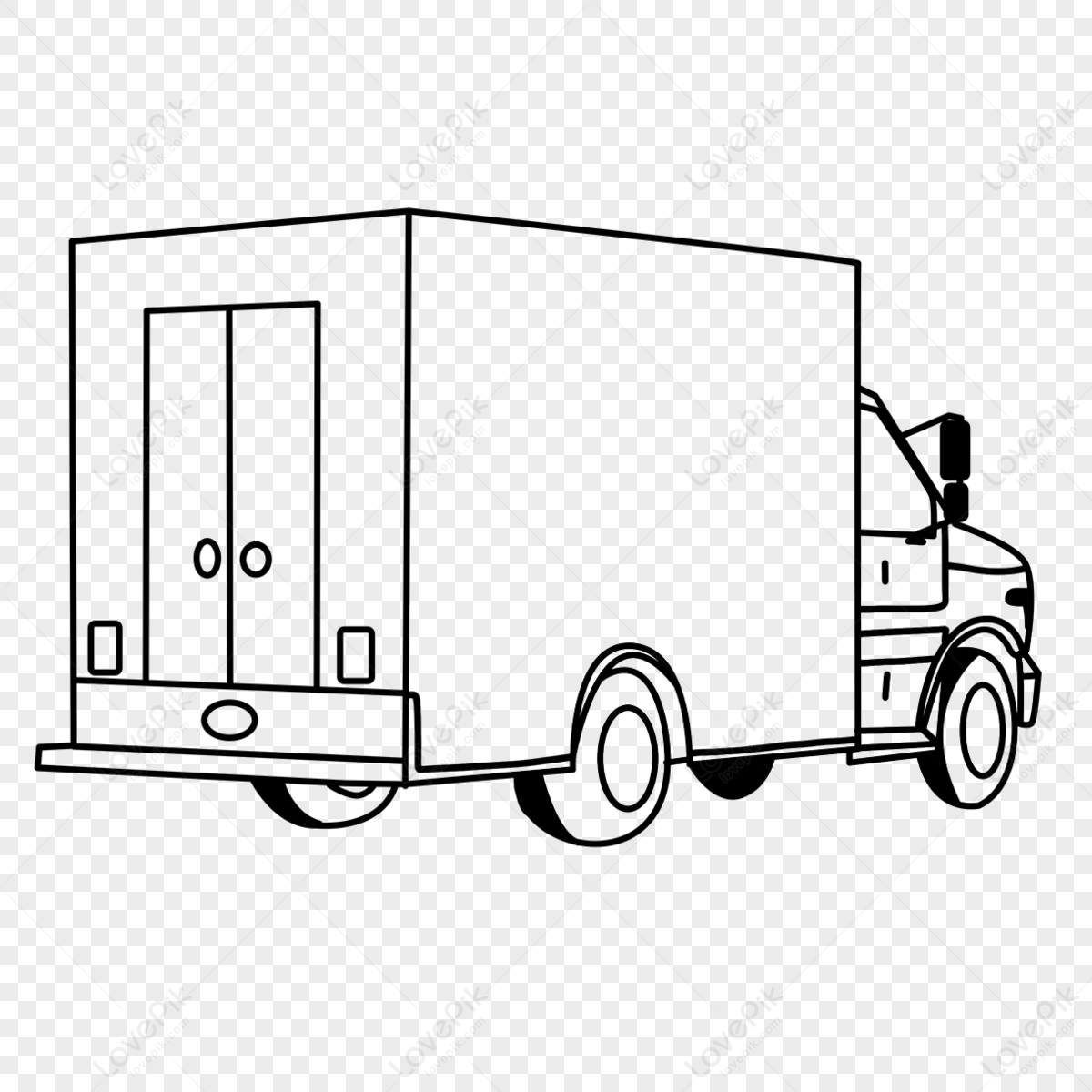 Back Side Truck Clipart Black And White,mode Of Transport,drive PNG ...