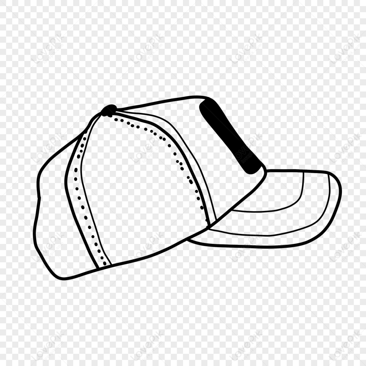 baseball-cap-side-view-hat-clipart-black-and-white-peaked-cap-apparel