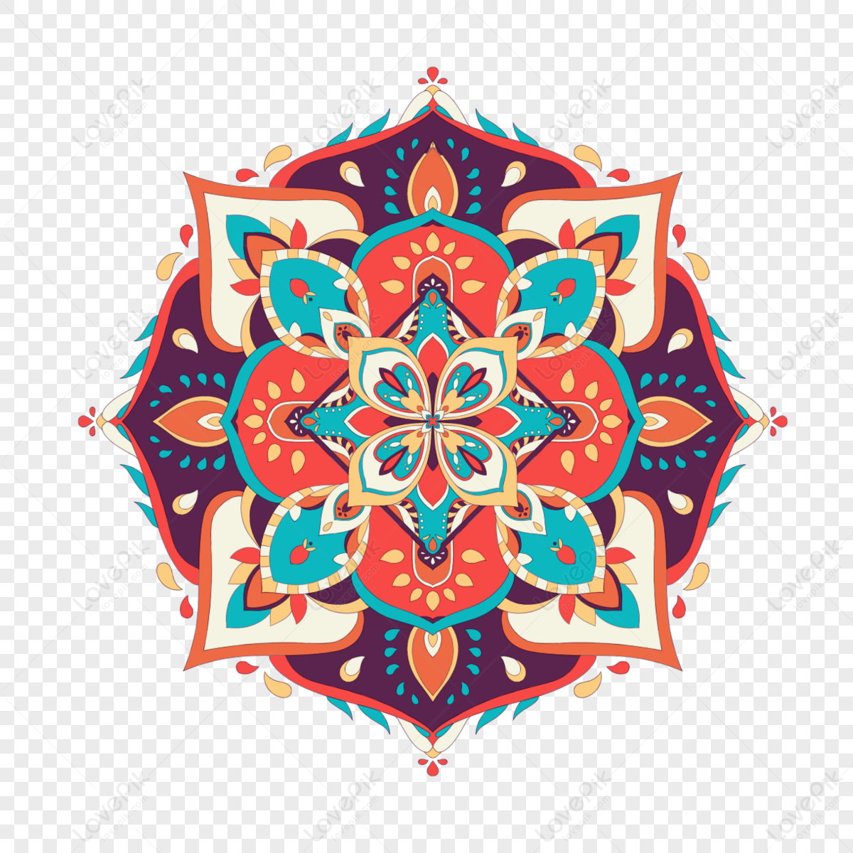 Colori Brillanti Mandala Design Per La Stampa EPS Immagine Gratis, Grafica  download su Lovepik
