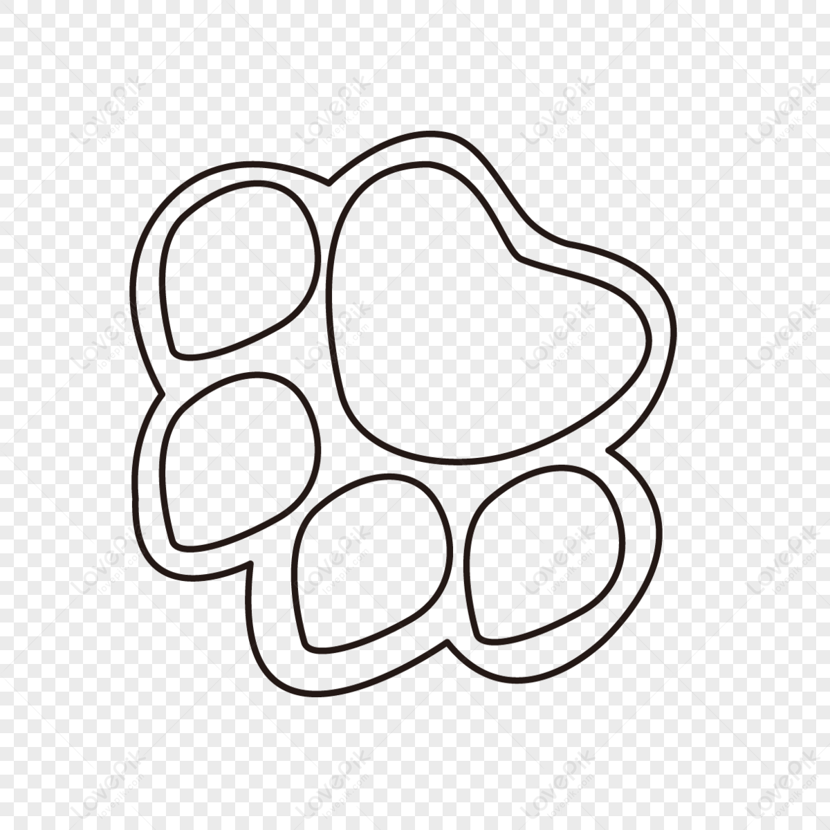 Black and white animal footprints paw clipart,soles,palms png image free download